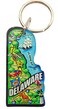 Delaware Keychain Acrylic Souvenir Key Chain Ring First State Retro Map