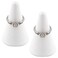 AUEAR, Cone Ceramic Ring Holder Tower Shaped Display Stand for Jewelry Wedding (White, 2-Pack)
