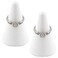 AUEAR, Cone Ceramic Ring Holder Tower Shaped Display Stand for Jewelry Wedding (White, 2-Pack)