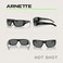 ARNETTE Hot Shot AN4182 Rectangle Polarized Sunglasses Bundle, Shiny Black