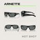 ARNETTE Hot Shot AN4182 Rectangle Polarized Sunglasses Bundle, Shiny Black