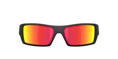 Oakley Gascan OO9014 Rectangular Sunglasses (Matte Black, Prizm Ruby)