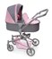 Badger Basket Foldable Doll Stroller &amp; Pram with Canopy - Gray/Pink