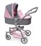 Badger Basket Foldable Doll Stroller &amp; Pram with Canopy - Gray/Pink