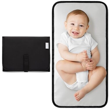 Comfy Cubs Baby Changing Pad Compact - Diaper Changing Mat Solid Black