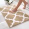 OLANLY Bathroom Rugs 24x16, Soft Absorbent Microfiber Bath Rug, Beige