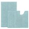 BYSURE Light Blue Bathroom Rugs Sets 3 Piece Non Slip Extra Absorbent Plush Chenille Soft Washable Bath Mats