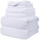 POLYTE 410 GSM Poly Blend Microfiber Quick Dry Bath Towel Set of 6 Pieces
