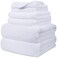 POLYTE 410 GSM Poly Blend Microfiber Quick Dry Bath Towel Set of 6 Pieces