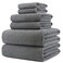 POLYTE 430 GSM Poly Blend Microfiber Quick Dry Waffle Bath Towel Set of 6