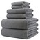POLYTE 430 GSM Poly Blend Microfiber Quick Dry Waffle Bath Towel Set of 6