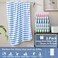 JML Microfiber Beach Towels, 2 Pack, 30" x 60", Cabana Stripe Blue