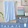 JML Microfiber Beach Towels Set, 6 Pack, 27" x 55", Cabana Stripe Blue