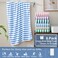 JML Microfiber Beach Towels Set, 6 Pack, 27" x 55", Cabana Stripe Blue
