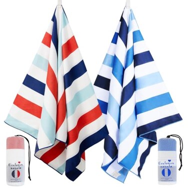 Exclusivo Mezcla 2 Pack Microfiber Quick Dry Oversized Beach Pool Towels