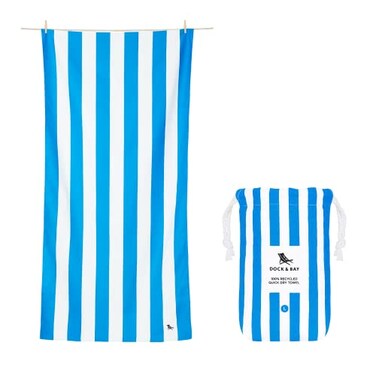 Dock &amp; Bay Quick Dry Beach Towel - Cabana - Bondi Blue - Extra Large