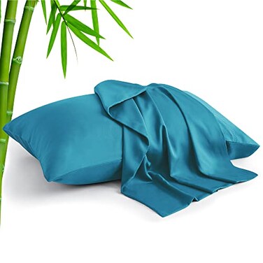 BEDELITE Cooling Pillow Cases Queen 2Pcs, Rayon Made from Bamboo, Teal