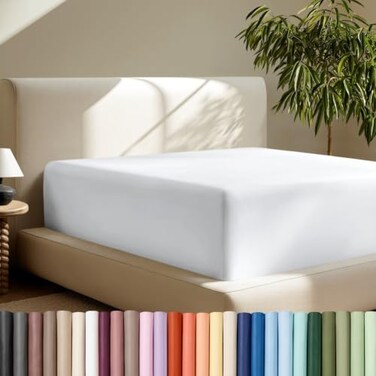 Bare Home Deep Pocket Fitted Sheet (King - 22" Pocket, White)