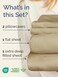 Extra Deep Cal King Sheet Set - 4 Piece Breathable &amp; Cooling Sheets - Beige