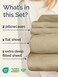 Extra Deep Cal King Sheet Set - 4 Piece Breathable &amp; Cooling Sheets - Beige