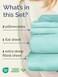 Extra Deep Queen Sheet Set - 4 Piece Breathable &amp; Cooling Sheets - Spa Blue