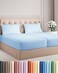 Split King Size 5 Piece Sheet Set - Comfy Breathable &amp; Cooling - Light Blue