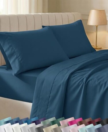 California Design Den Soft 100% Cotton Sateen Full Sized Sheets Set