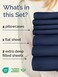 Extra Deep Split King Sheet Set - 7 Piece Breathable &amp; Cooling - Navy Blue