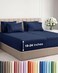 Extra Deep Split King Sheet Set - 7 Piece Breathable &amp; Cooling - Navy Blue
