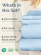 Extra Deep Cal King Sheet Set - 4 Piece Breathable &amp; Cooling - Light Blue