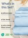 Extra Deep Cal King Sheet Set - 4 Piece Breathable &amp; Cooling - Light Blue