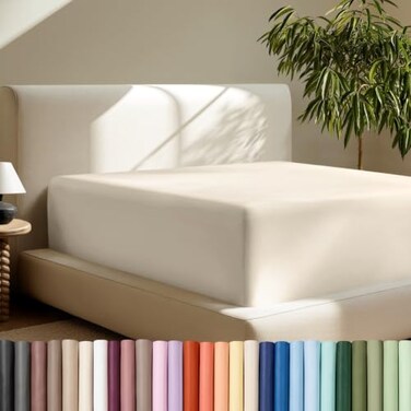 Bare Home Deep Pocket Fitted Sheet (Queen - 22" Pocket, Sand)