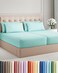 Split King 7 Piece Bed Sheet Set - Comfy, Breathable &amp; Cooling - Spa Blue