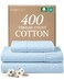Twin 3 Piece 100% Cotton Sheet Set - 400 Thread Count Sateen - Light Blue