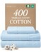 Twin 3 Piece 100% Cotton Sheet Set - 400 Thread Count Sateen - Light Blue