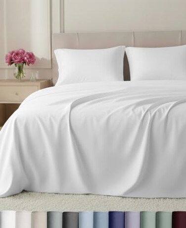 California Design Den Luxury 800 Thread Count Twin Sheets, 3 Pcs Set, White