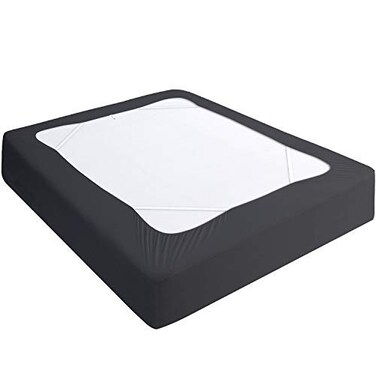 Box Spring Cover Queen Size, Elastic Fabric Wrap Around 4 Sides Bed Skirt