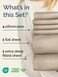 Extra Deep Queen Sheet Set - 6 Piece Breathable and Cooling Sheets - Cream