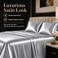 CozyLux Satin Sheets Full, 4-Piece 14-Inch Deep Pocket Sheet Set