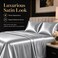 CozyLux Satin Sheets Full, 4-Piece 14-Inch Deep Pocket Sheet Set