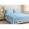 Extra Deep Sheets-Cotton Bed Sheets - 100% Cotton - 22 Inch Extra deep Pocket Fitted Sheet with Elastic All Around (4 Pcs Sheet Set) - (Light Blue Solid - King Size)