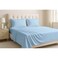 Extra Deep Sheets-Cotton Bed Sheets - 100% Cotton - 22 Inch Extra deep Pocket Fitted Sheet with Elastic All Around (4 Pcs Sheet Set) - (Light Blue Solid - King Size)