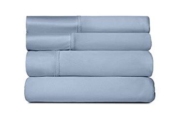 SHEEX Active Comfort Anti-Wrinkle Cooling Sheets, Queen, Blue Sky