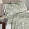 Pointehaven 100% Cotton Percale Sheets - Printed Bed Sheet &amp; Pillowcase Sets - Soft Cotton Bed Sheets Set - Fits Mattress 18 inches Deep Pocket (Sage, Twin)