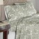 Pointehaven 100% Cotton Percale Sheets - Printed Bed Sheet &amp; Pillowcase Sets - Soft Cotton Bed Sheets Set - Fits Mattress 18 inches Deep Pocket (Sage, Twin)
