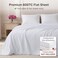 California Design Den Luxury 600 Thread Count Twin Flat Sheet, Bright White