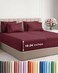 Extra Deep Split King Sheet Set - 7 Piece Breathable &amp; Cooling - Burgundy