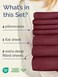 Extra Deep Split King Sheet Set - 7 Piece Breathable &amp; Cooling - Burgundy