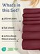 Extra Deep Split King Sheet Set - 7 Piece Breathable &amp; Cooling - Burgundy