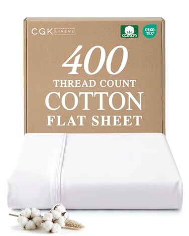 Cotton Flat Sheet King Size - Top Flat Bed Sheet Only - King